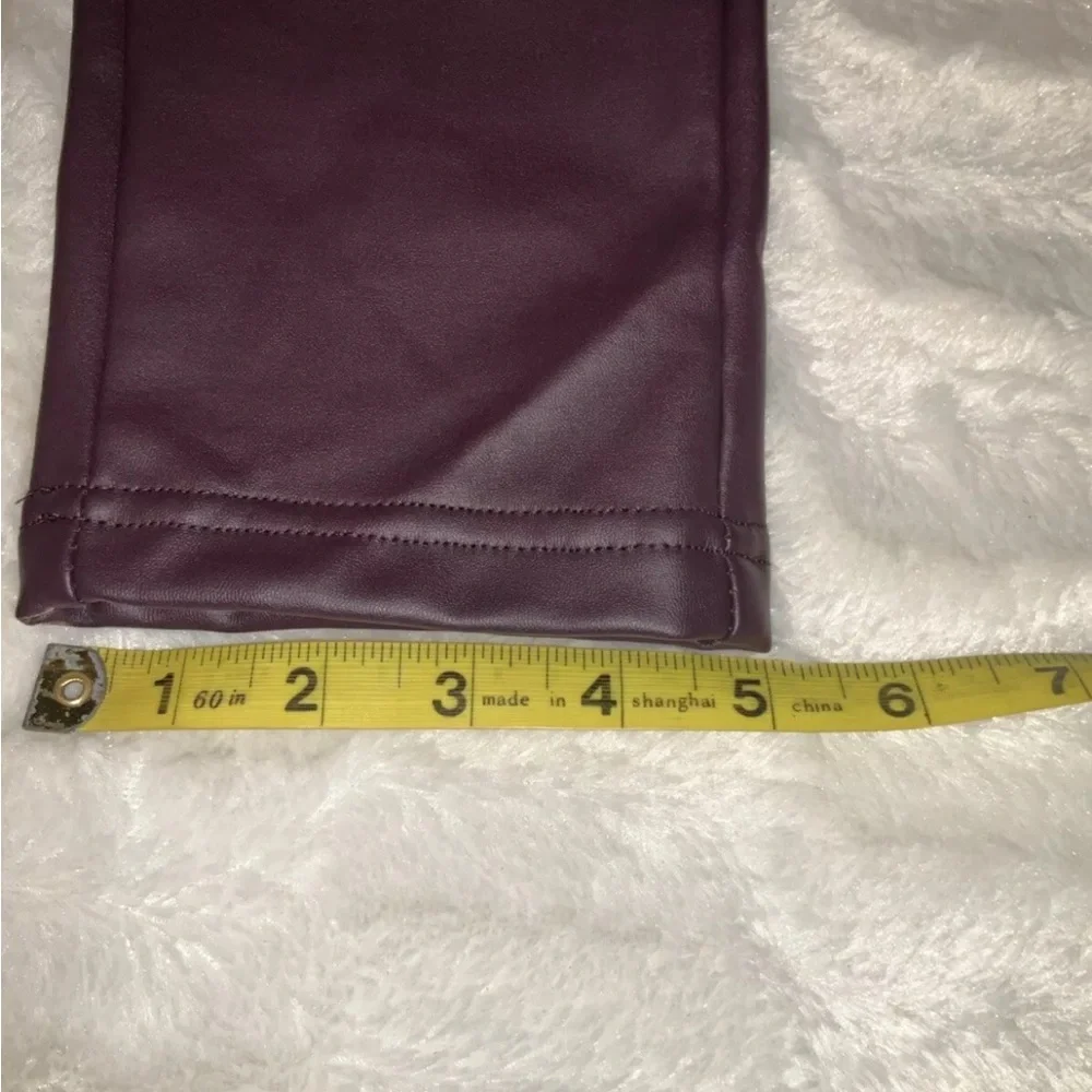BBJ Los Angeles Faux Leather Stretch Skinny Jegging Pants‎ Burgundy Size Large
